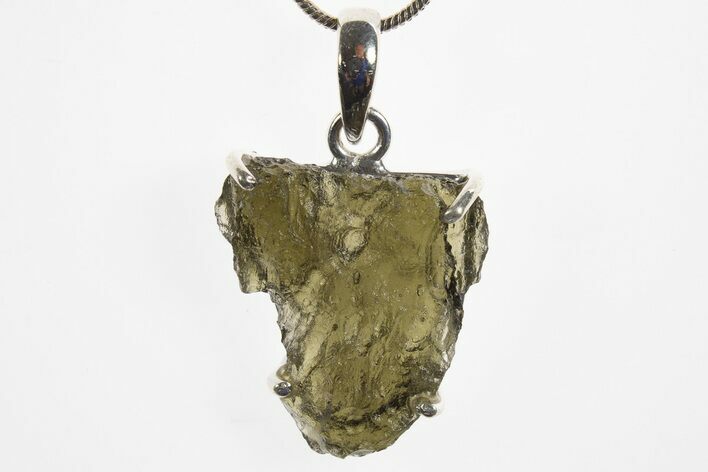 Green Moldavite Tektite Pendant ( g) - Czech Republic #329425